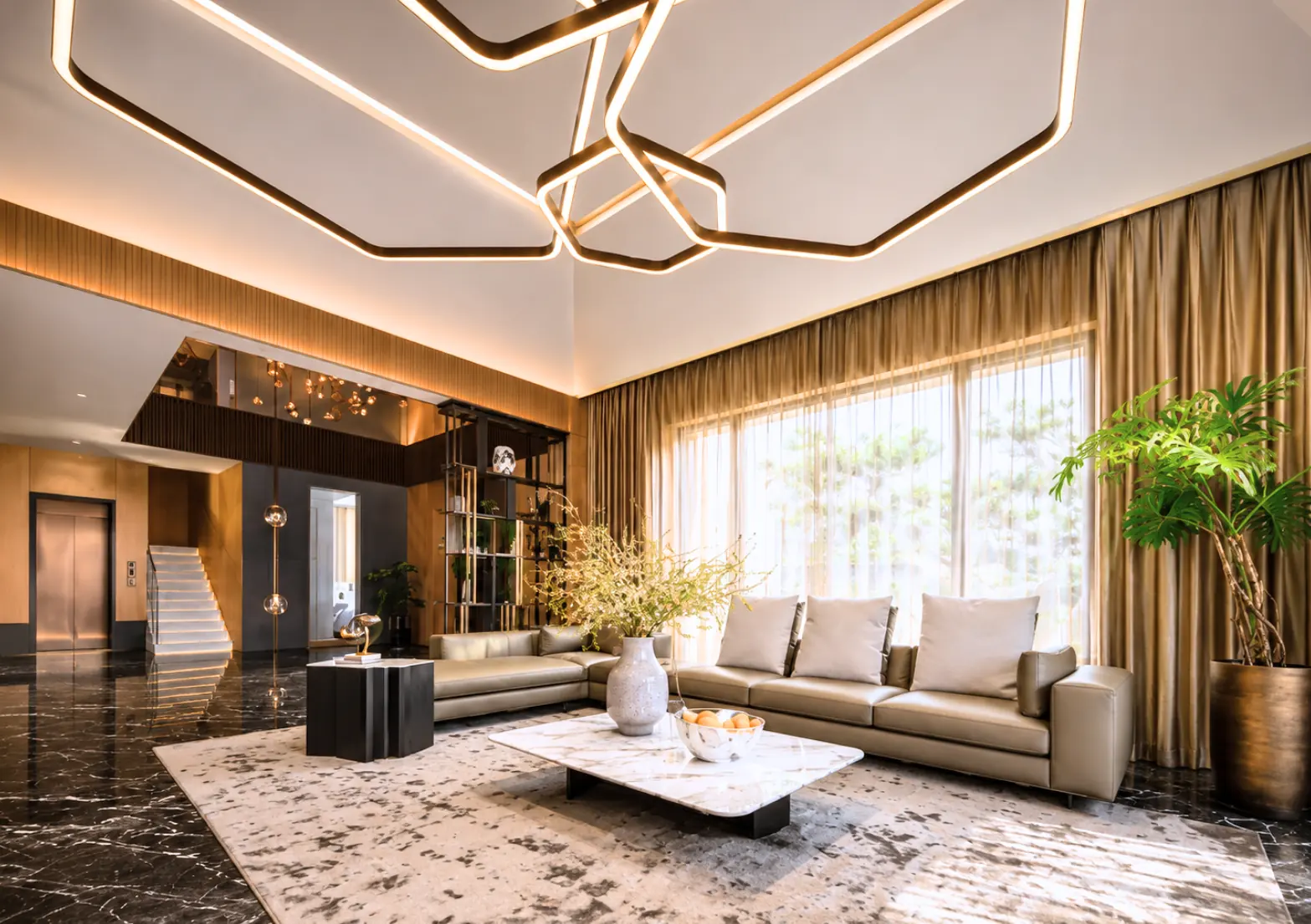Salon double hauteur · Maison Cuivre
